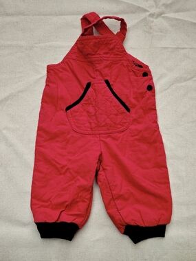 1970s VTG Pierre Cardin Boutique Toddler Overalls Made in Italy Red Cotton M